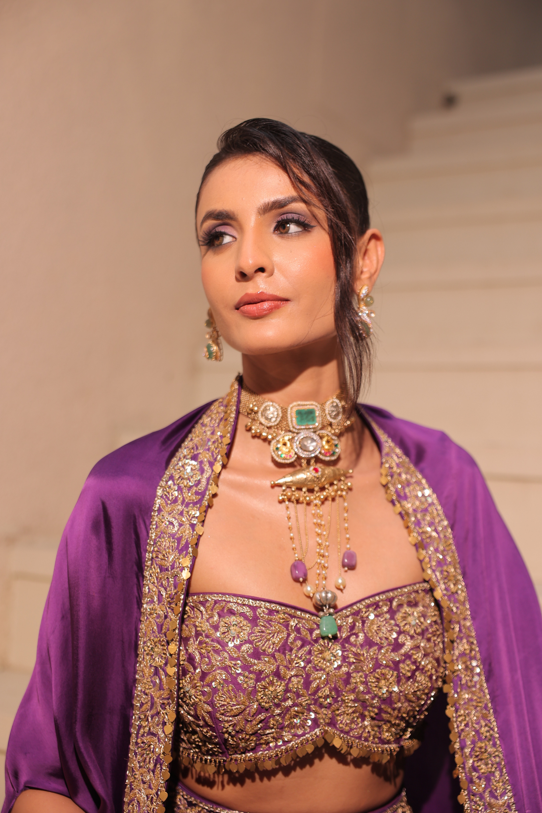 DHWANI – Deep Purple Lehenga with Cape DHWANI – Deep Purple Lehenga with Cape