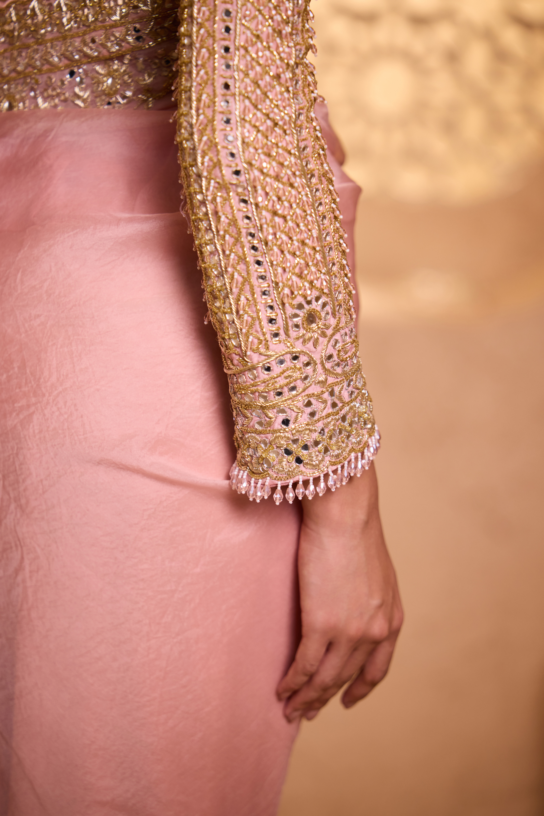 CHANDRIMA – Blush Pink Silk Organza Saree CHANDRIMA – Blush Pink Silk Organza Saree