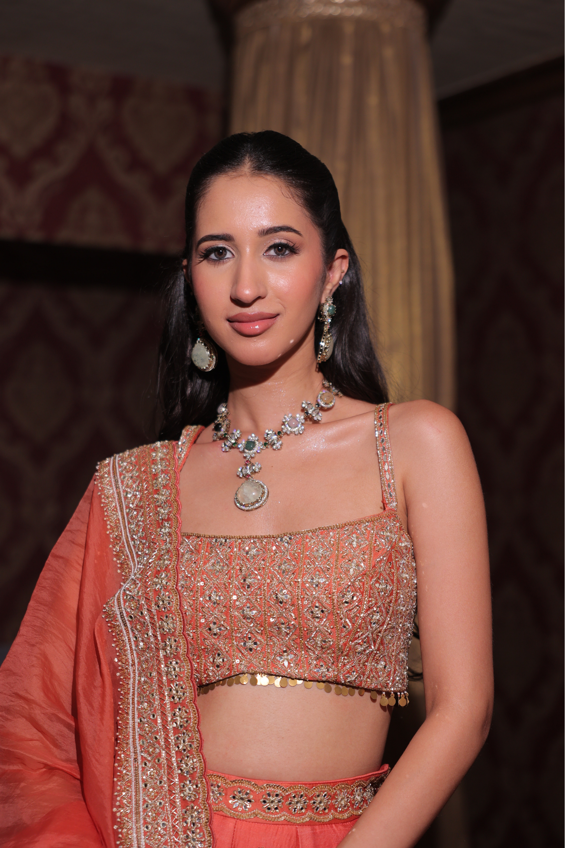MEHFIL – Coral Orange Zardozi Lehenga MEHFIL – Coral Orange Zardozi Lehenga