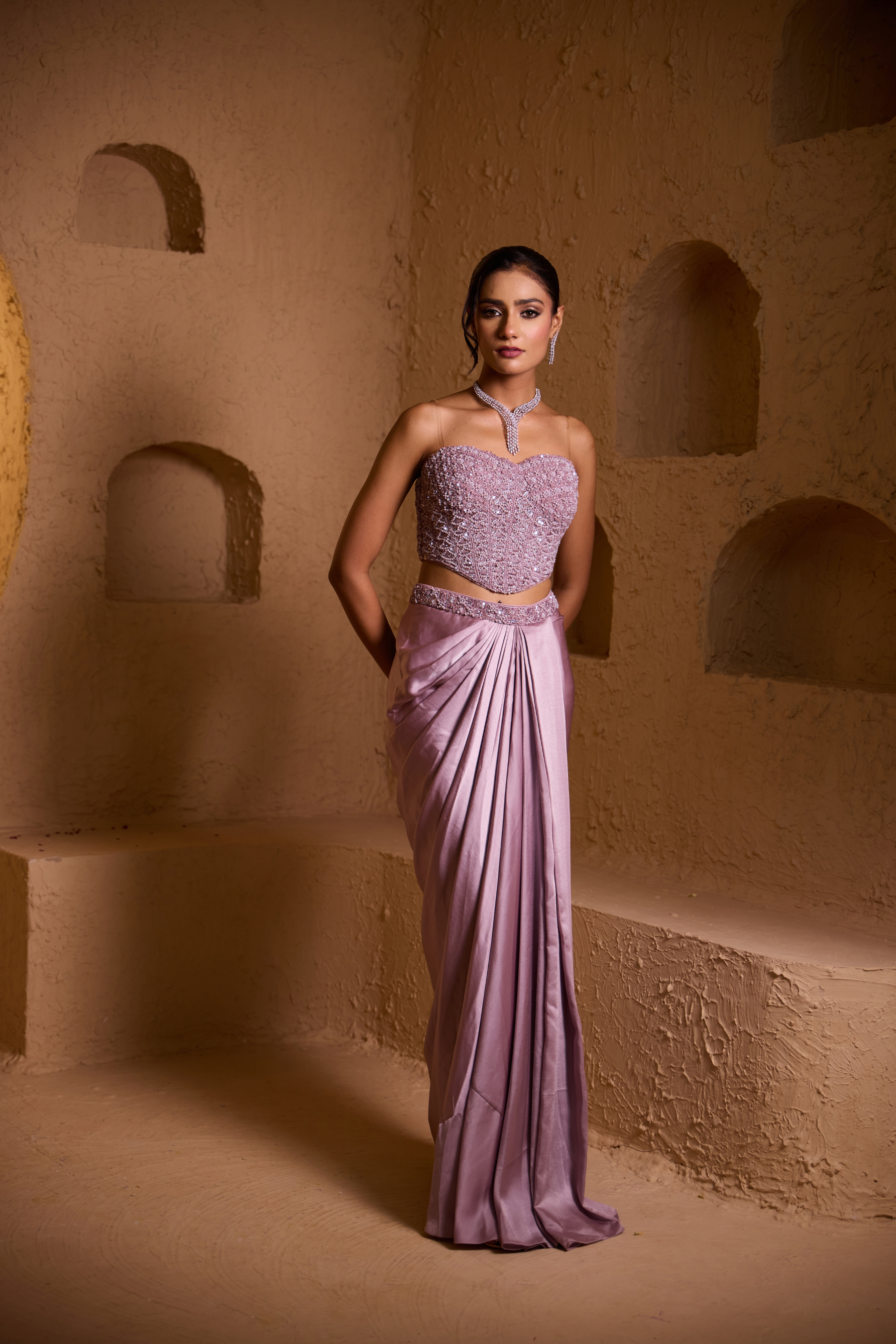 TULIP CORSET – Dusty Lavender Set