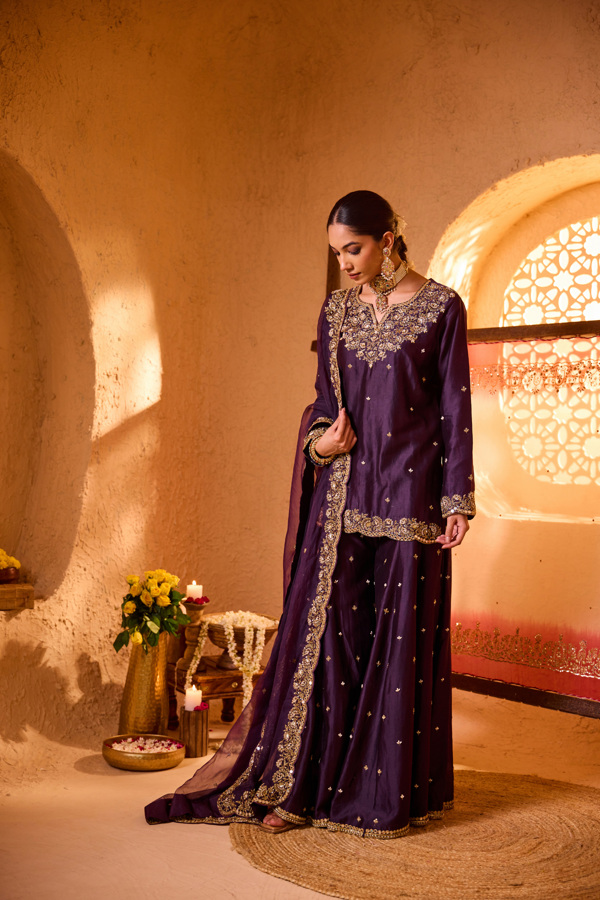 REGALIA – Jamun Purple Sharara Set