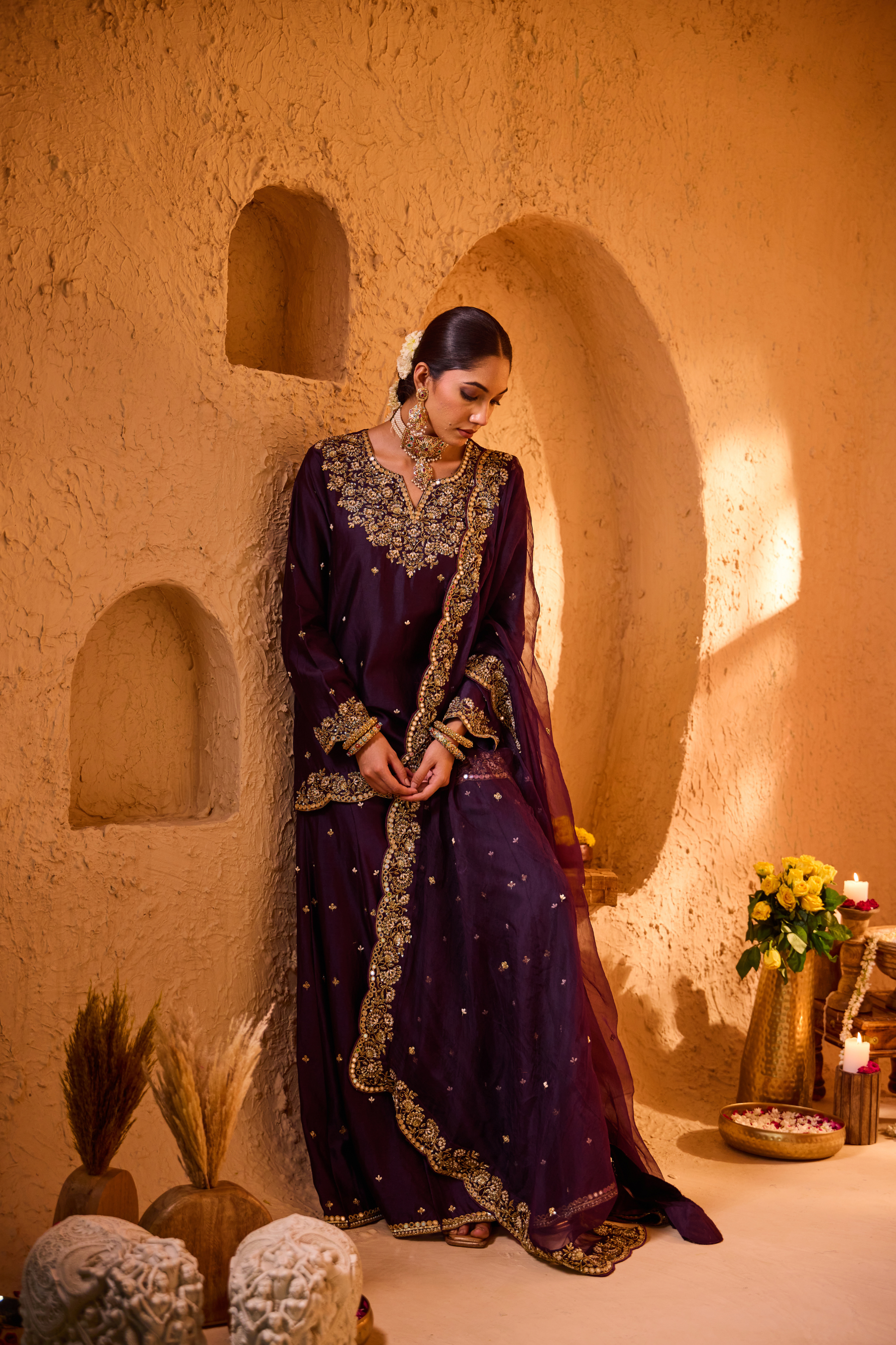 REGALIA – Jamun Purple Sharara Set