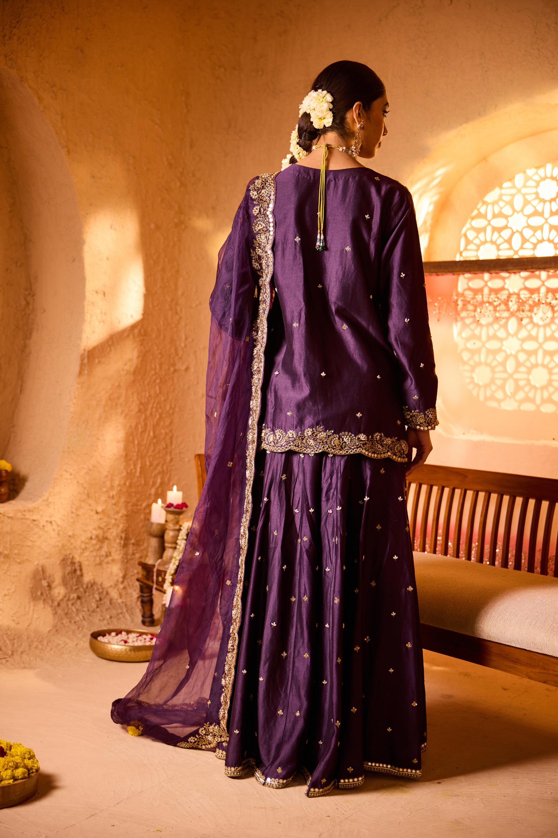 REGALIA – Jamun Purple Sharara Set