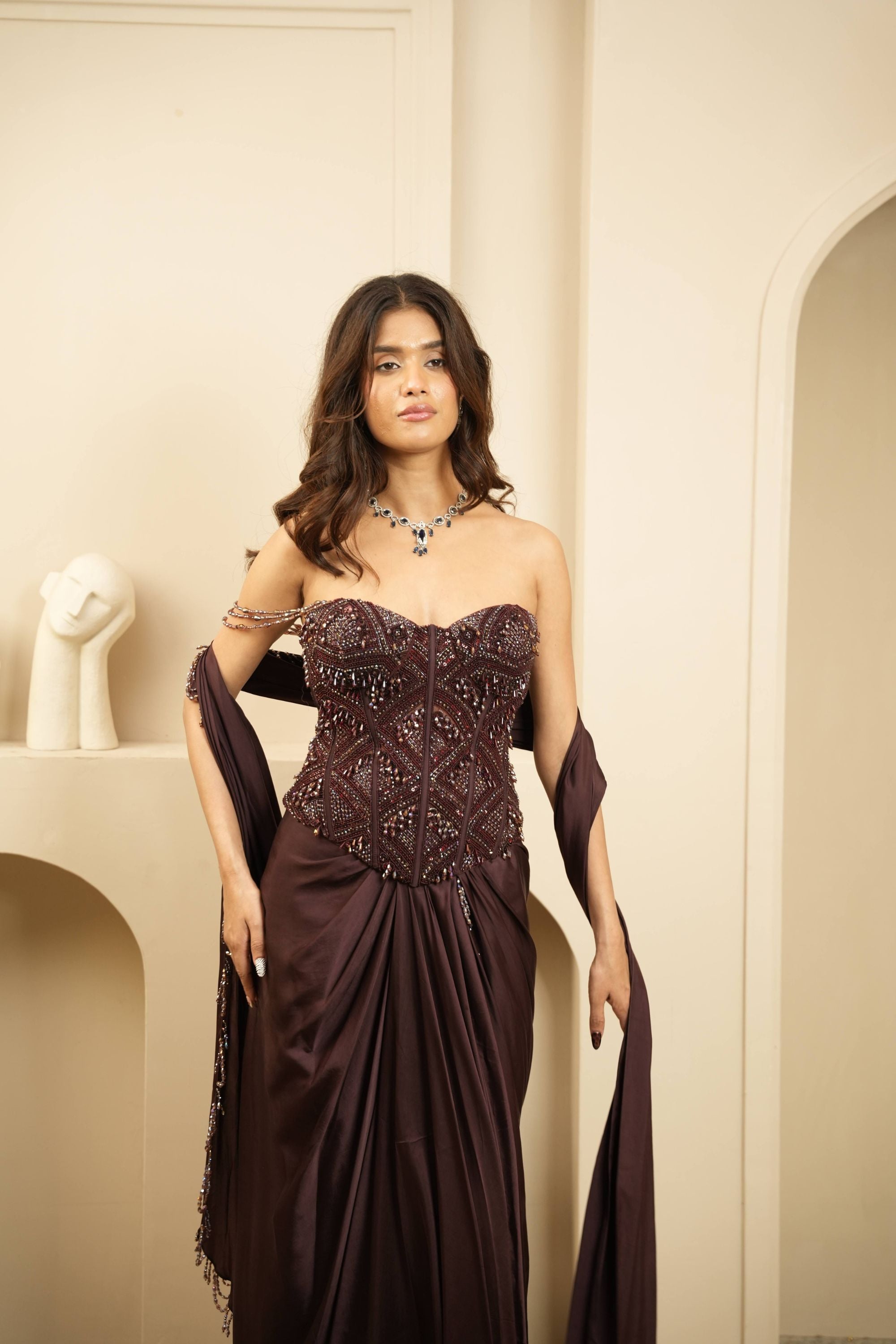 NOIR ELIXIR CORSET SAREE