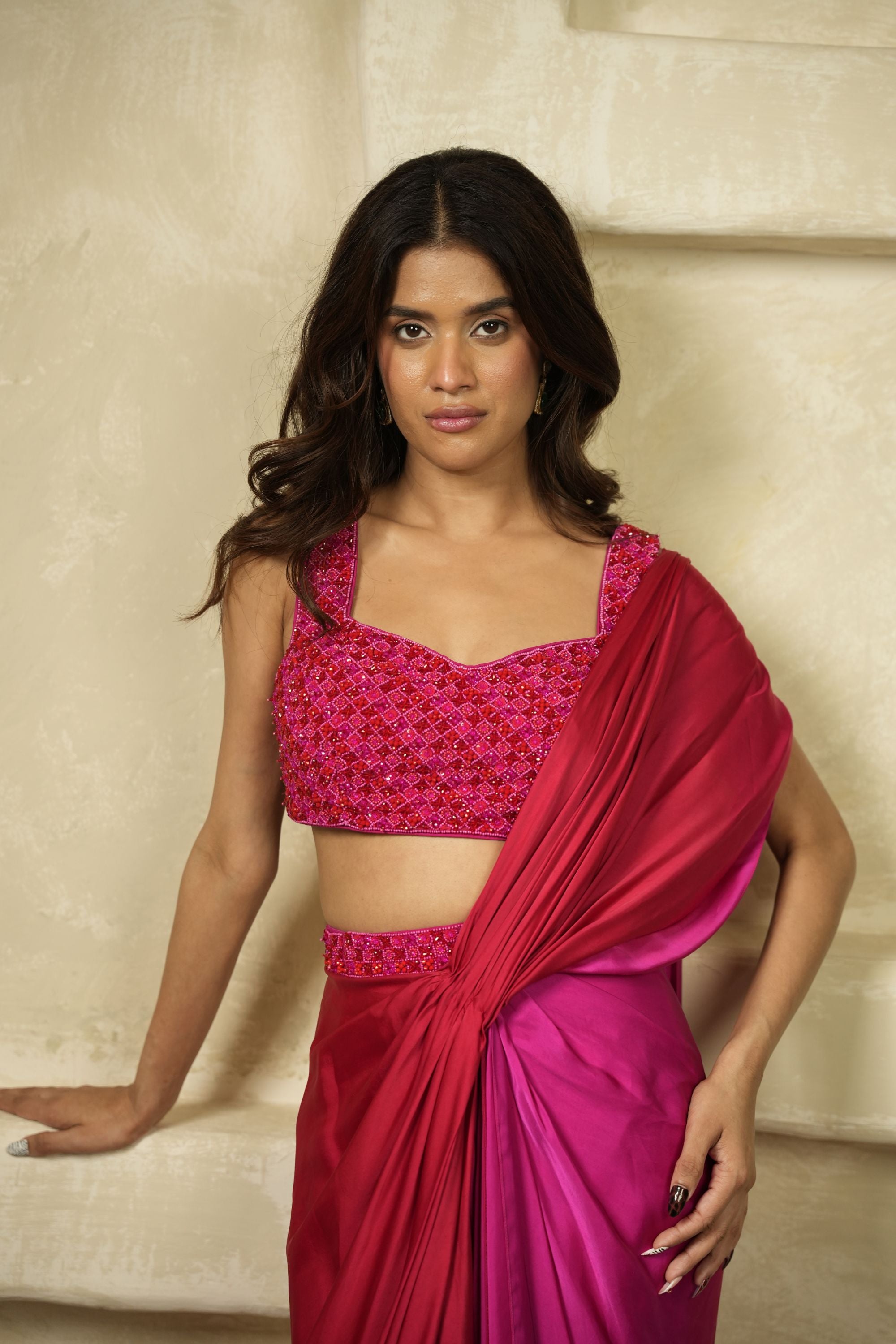 BERRY BLUSH DRAPE SAREE