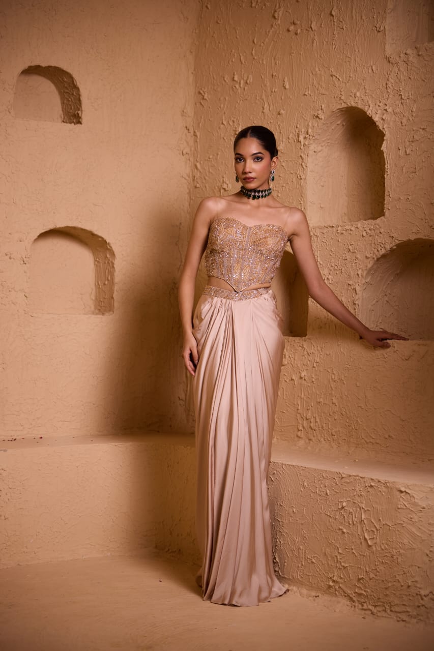 MIRAGE – Almond Gold Corset Wrap Set