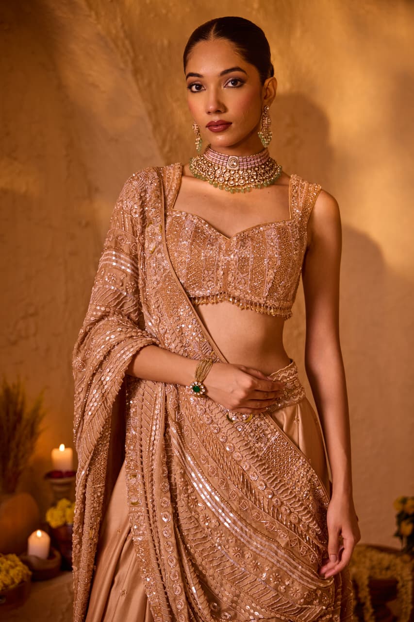 IVA Lehenga – Beige Brown